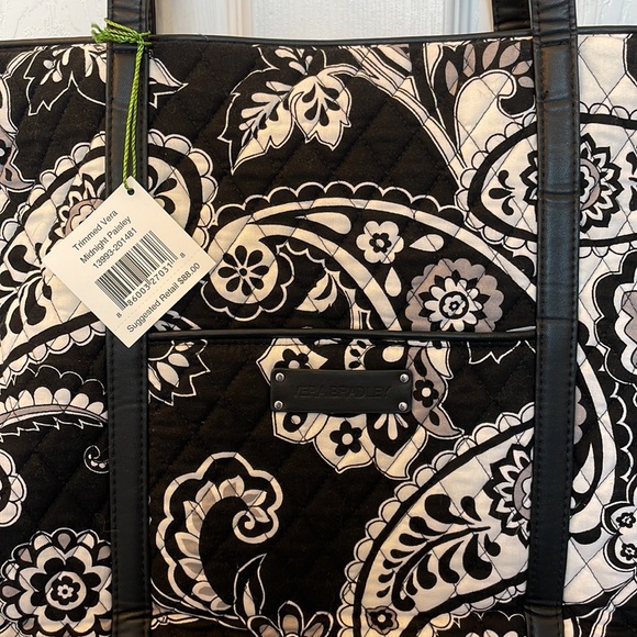 Vera Bradley trimmed vera tote in midnight paisley new with tags - Picture 2 of 10